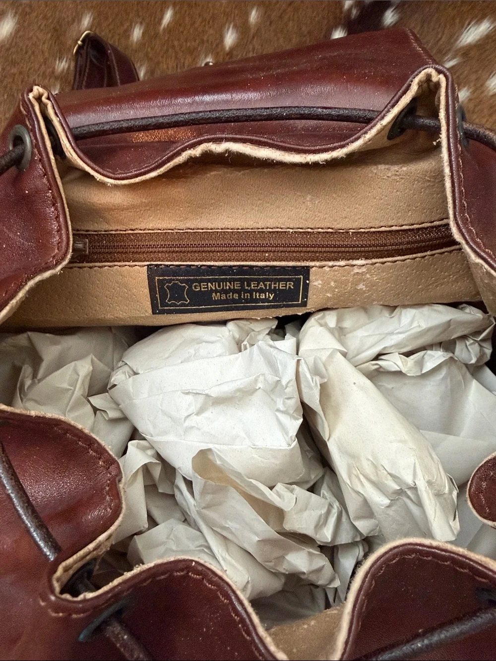 vintage Robe di Firenze leather backpack